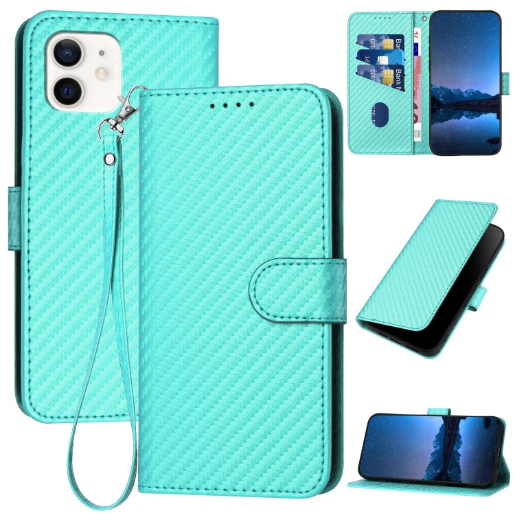 iPhone 12/13 Series Carbon Fiber Buckle Leather Phone Case