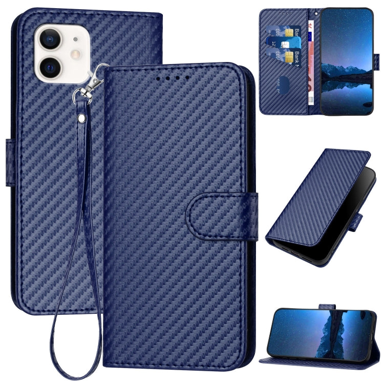 iPhone 12/13 Series Carbon Fiber Buckle Leather Phone Case