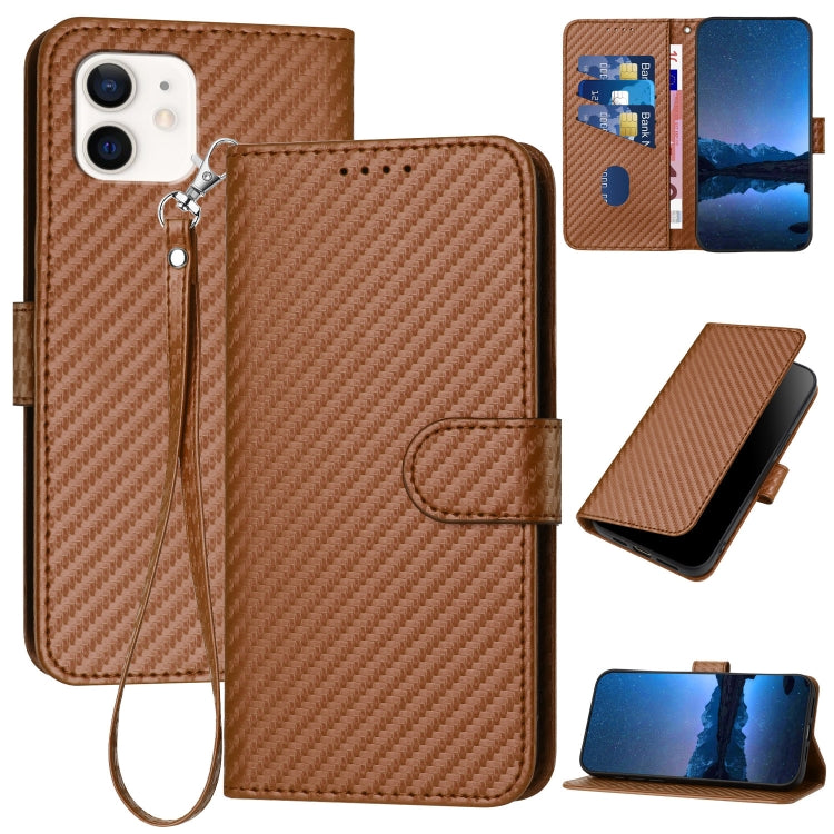 iPhone 12/13 Series Carbon Fiber Buckle Leather Phone Case