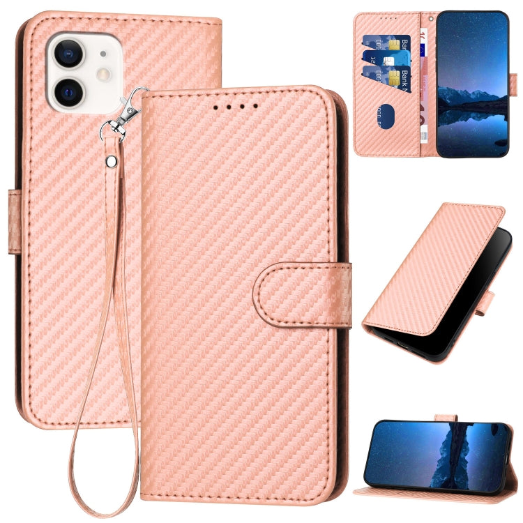 iPhone 12/13 Series Carbon Fiber Buckle Leather Phone Case