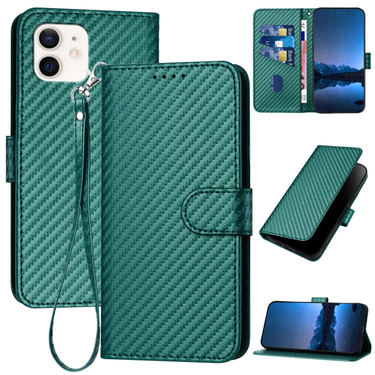 iPhone 12/13 Series Carbon Fiber Buckle Leather Phone Case