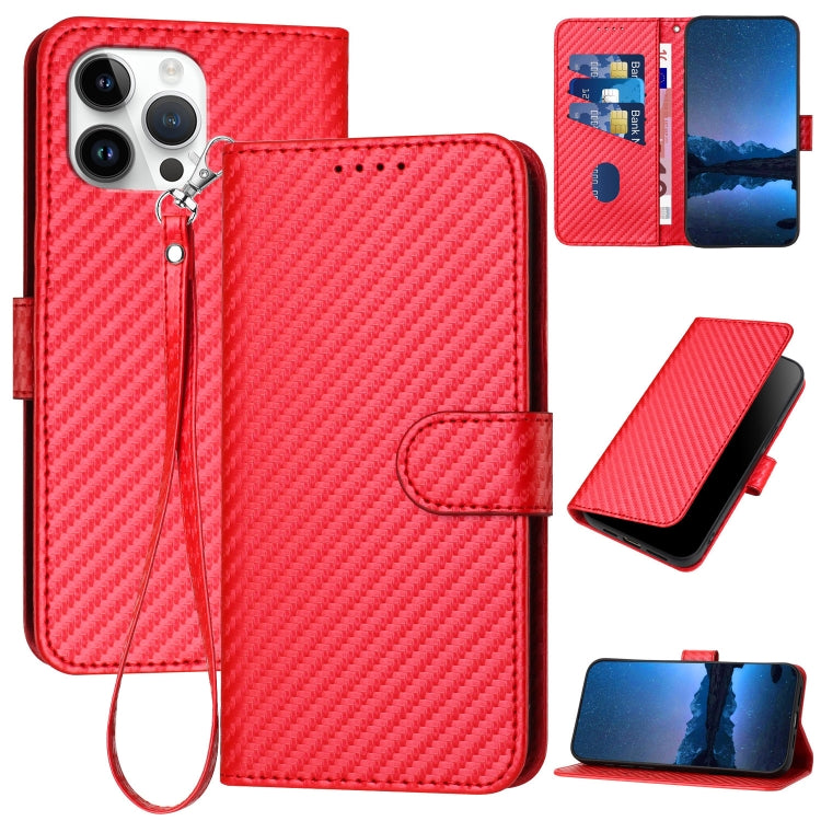 iPhone 12/13 Series Carbon Fiber Buckle Leather Phone Case