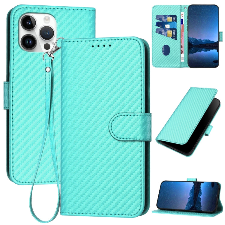 iPhone 12/13 Series Carbon Fiber Buckle Leather Phone Case