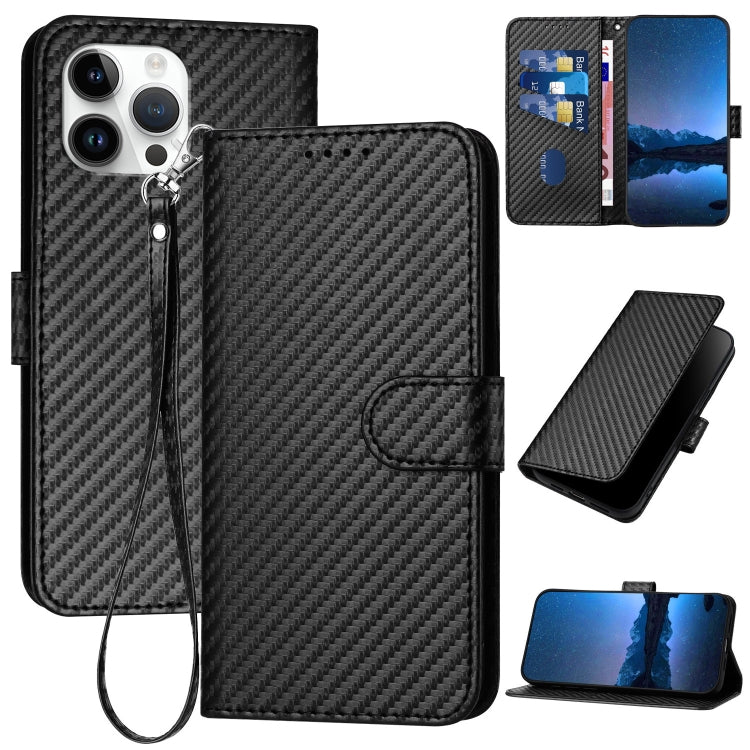 iPhone 12/13 Series Carbon Fiber Buckle Leather Phone Case