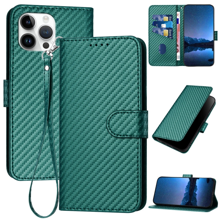 iPhone 12/13 Series Carbon Fiber Buckle Leather Phone Case