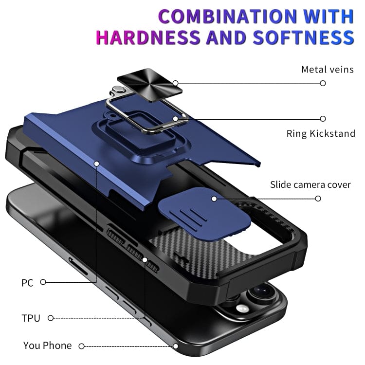 Camera Shield Card Slot PC+TPU Phone Case, For iPhone 16 Pro