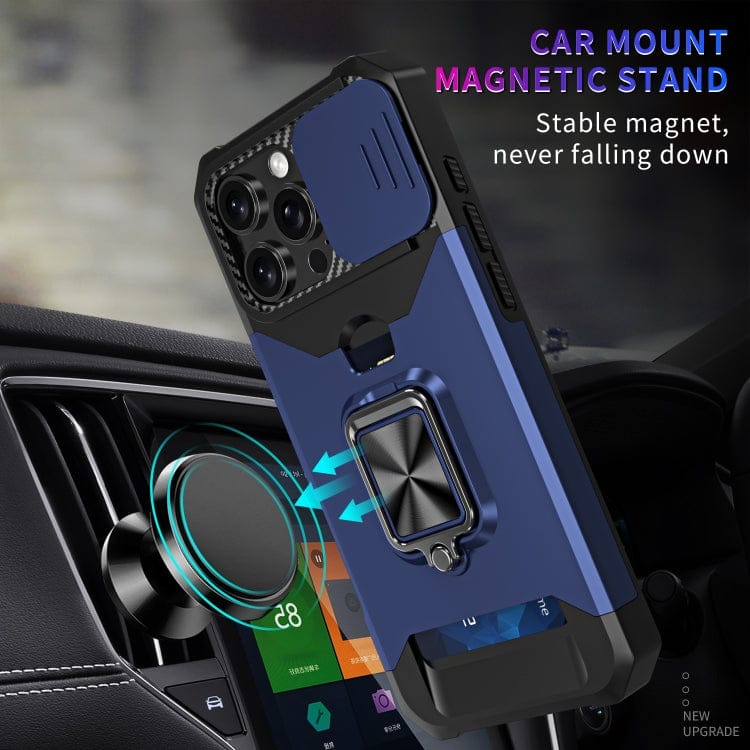 Camera Shield Card Slot PC+TPU Phone Case, For iPhone 16 Pro