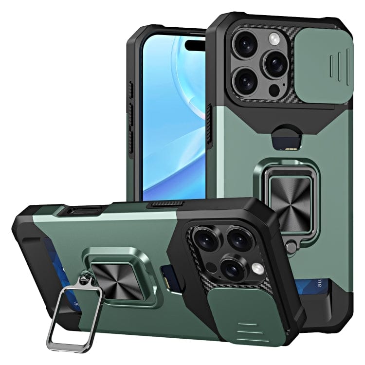 Camera Shield Card Slot PC+TPU Phone Case, For iPhone 16 Pro