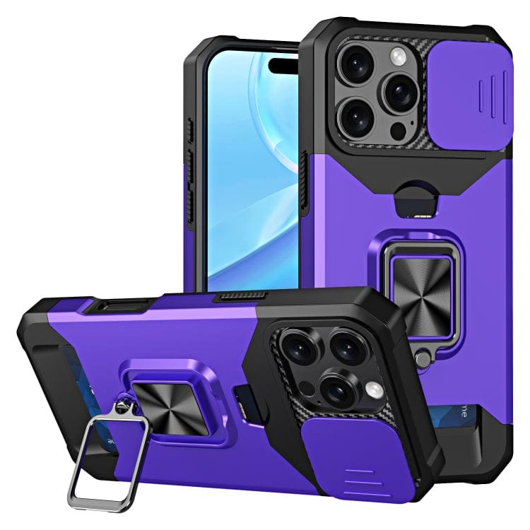 Camera Shield Card Slot PC+TPU Phone Case, For iPhone 16 Pro