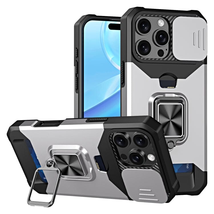 Camera Shield Card Slot PC+TPU Phone Case, For iPhone 16 Pro