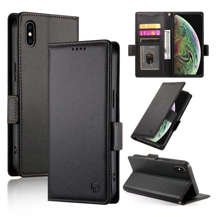 Side Buckle Magnetic Frosted Leather Phone Case����������...