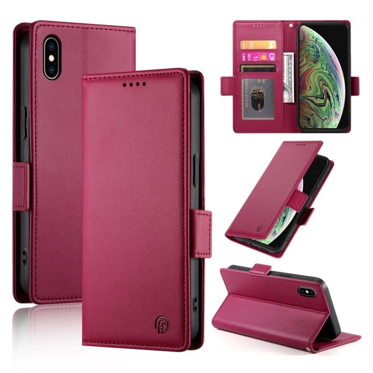 Side Buckle Magnetic Frosted Leather Phone Case����������...