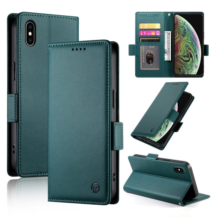 Side Buckle Magnetic Frosted Leather Phone Case����������...