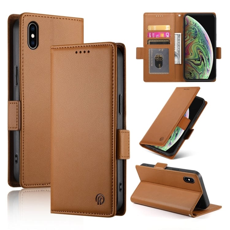 Side Buckle Magnetic Frosted Leather Phone Case����������...