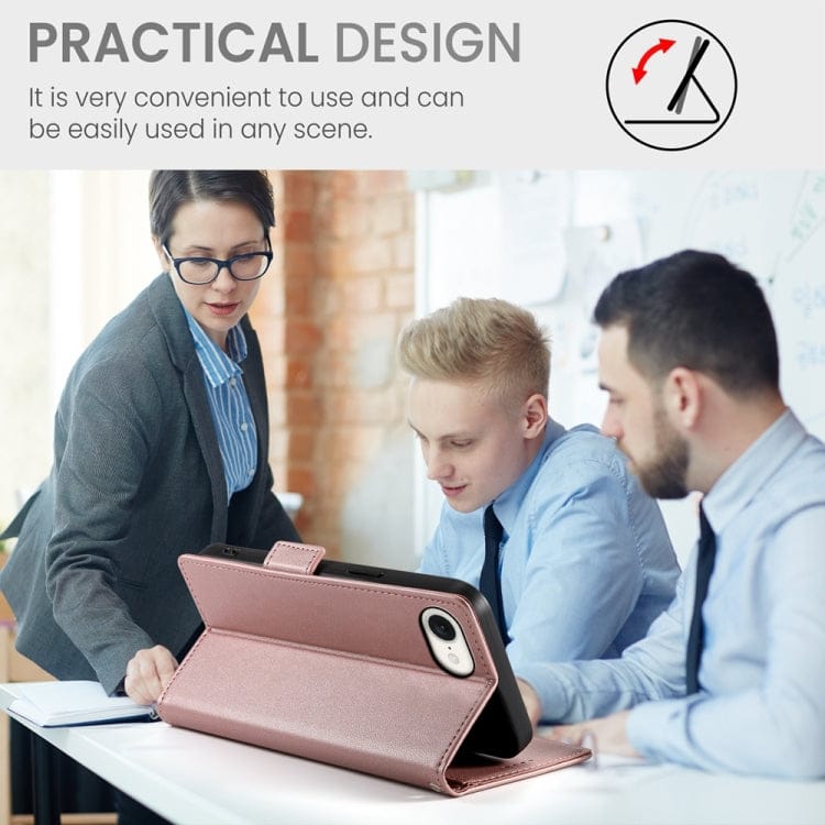 Side Buckle Magnetic Frosted Leather Phone Case, iPhone 16e