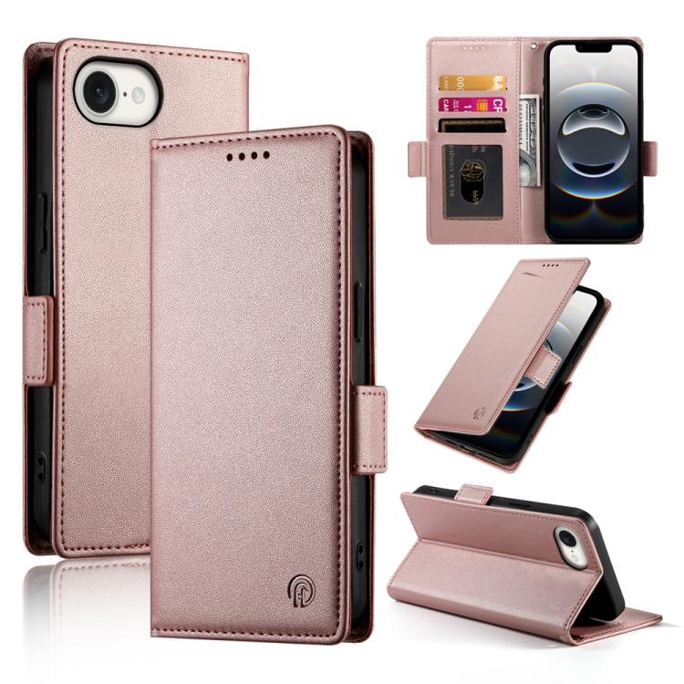iPhone 16/17 Side Buckle Magnetic Frosted Leather Phone Case