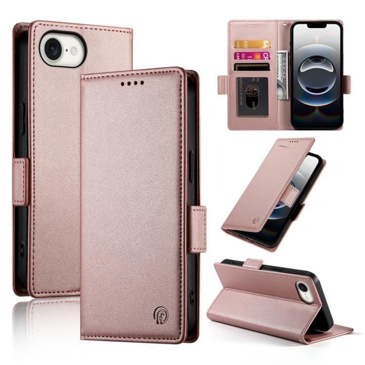 Side Buckle Magnetic Frosted Leather Phone Case, iPhone 16e