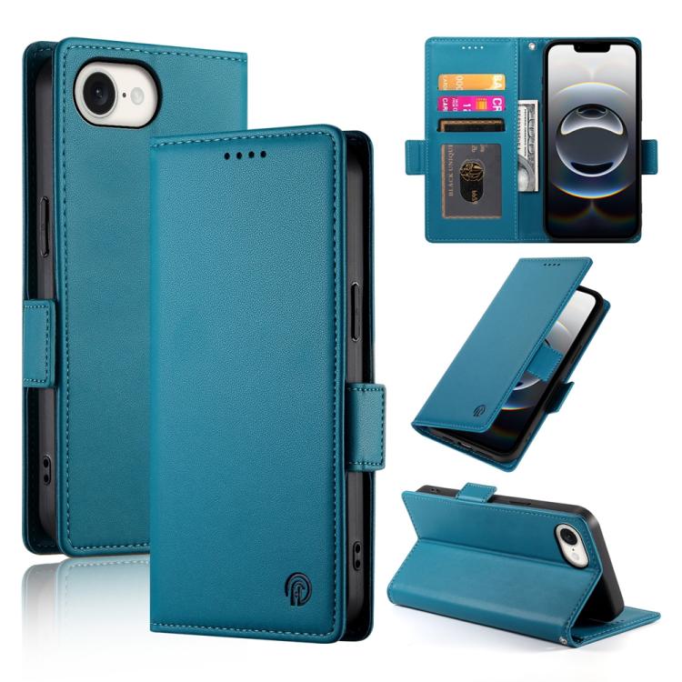 iPhone 16/17 Side Buckle Magnetic Frosted Leather Phone Case