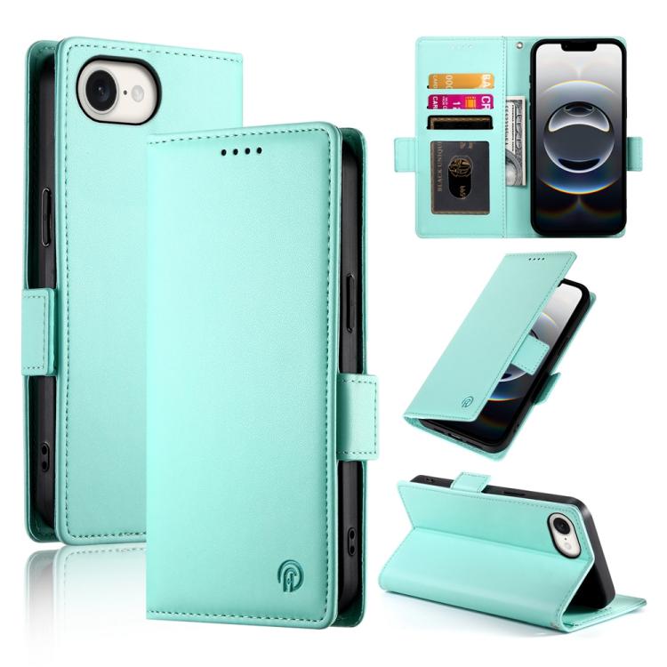 iPhone 16/17 Side Buckle Magnetic Frosted Leather Phone Case