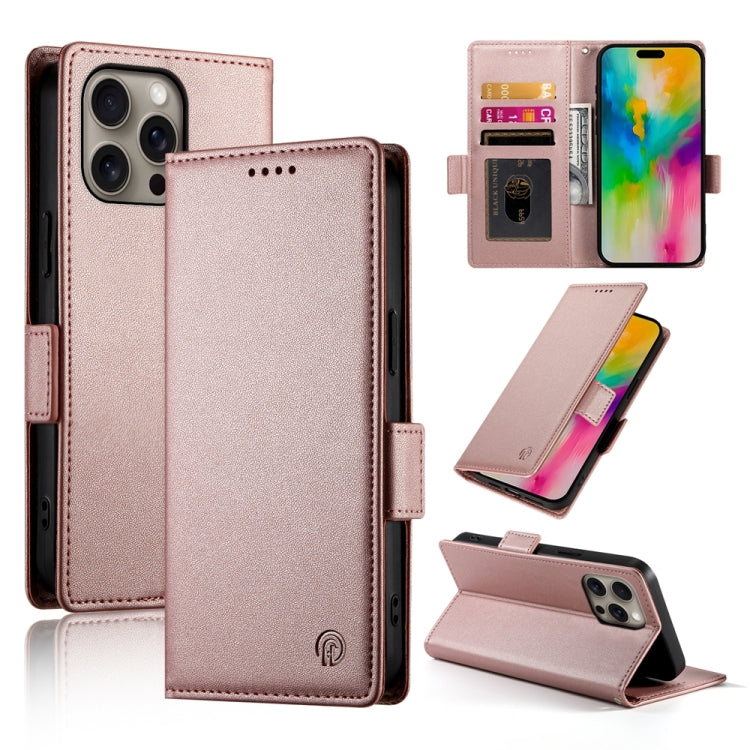iPhone 16/17 Side Buckle Magnetic Frosted Leather Phone Case