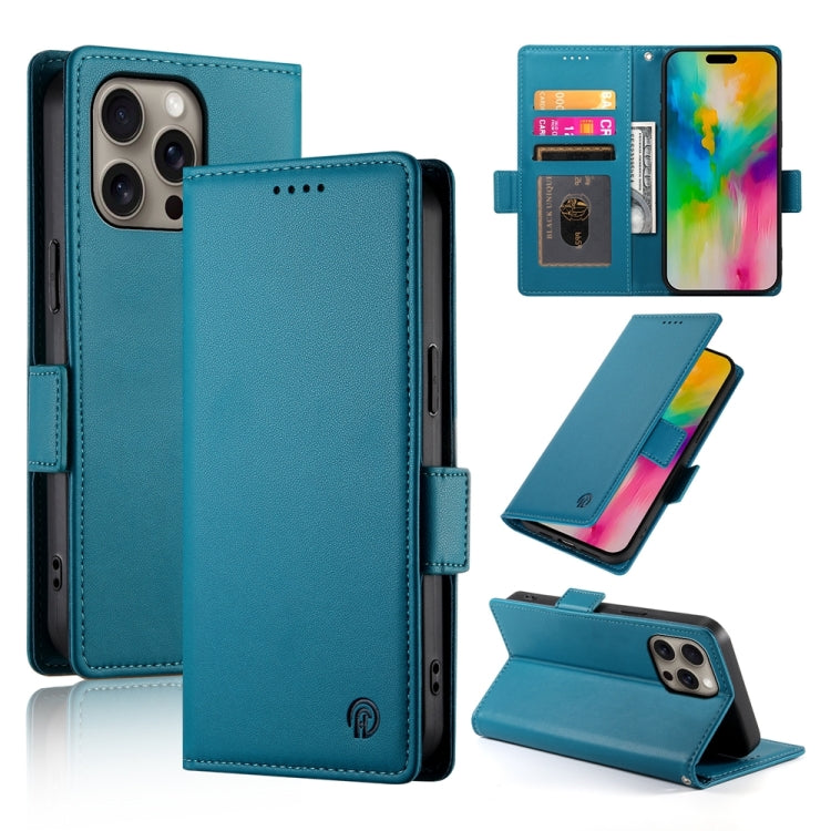 iPhone 16/17 Side Buckle Magnetic Frosted Leather Phone Case