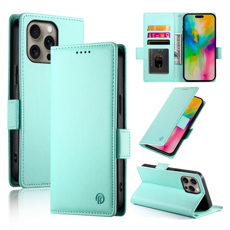iPhone 16/17 Side Buckle Magnetic Frosted Leather Phone Case
