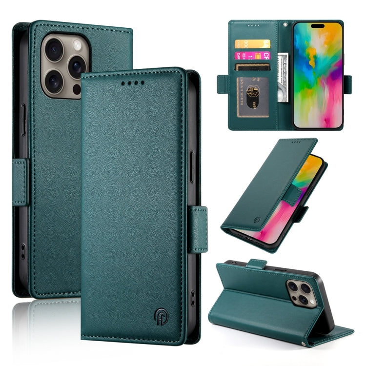 iPhone 16/17 Side Buckle Magnetic Frosted Leather Phone Case