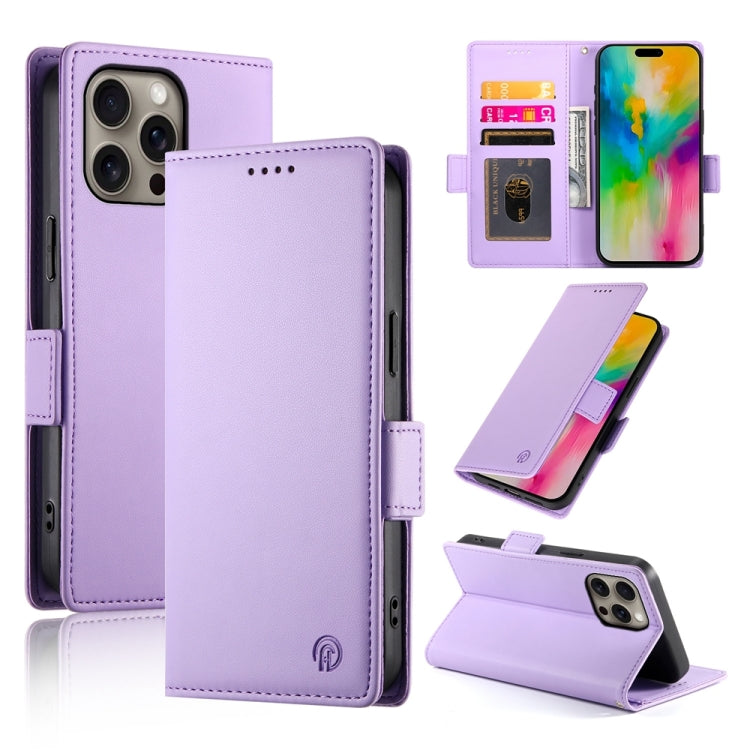 iPhone 16/17 Side Buckle Magnetic Frosted Leather Phone Case