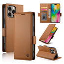 iPhone 17 Pro Max Magnetic Frosted Leather Wallet Case