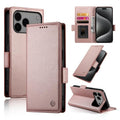 iPhone 17 Pro Max Magnetic Frosted Leather Wallet Case