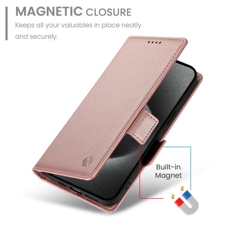 iPhone 16/17 Side Buckle Magnetic Frosted Leather Phone Case