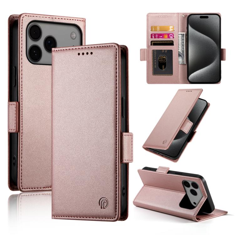 iPhone 16/17 Side Buckle Magnetic Frosted Leather Phone Case