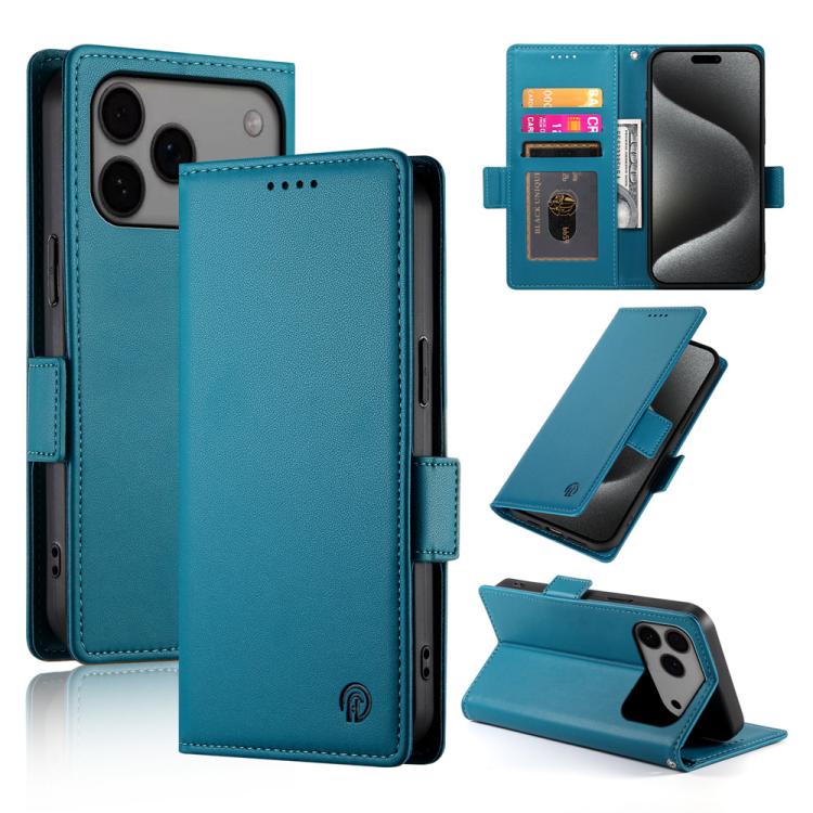 iPhone 16/17 Side Buckle Magnetic Frosted Leather Phone Case