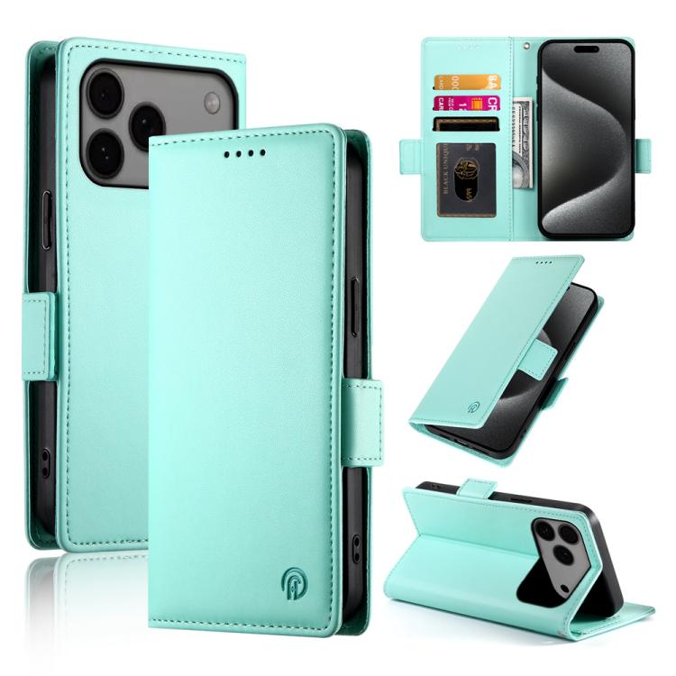 iPhone 16/17 Side Buckle Magnetic Frosted Leather Phone Case