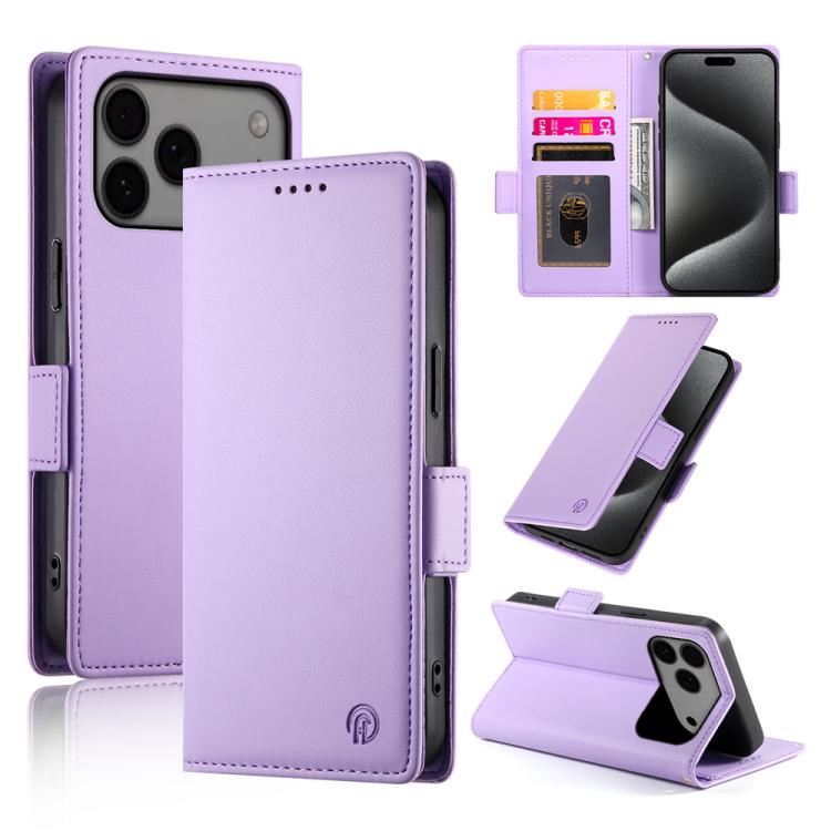 iPhone 16/17 Side Buckle Magnetic Frosted Leather Phone Case