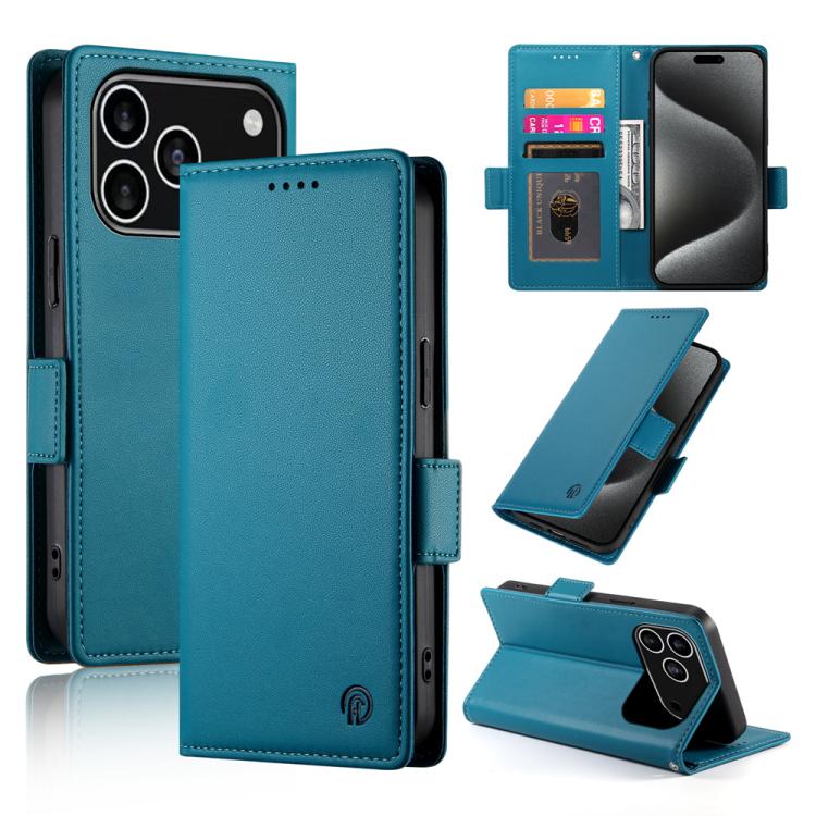 iPhone 16/17 Side Buckle Magnetic Frosted Leather Phone Case