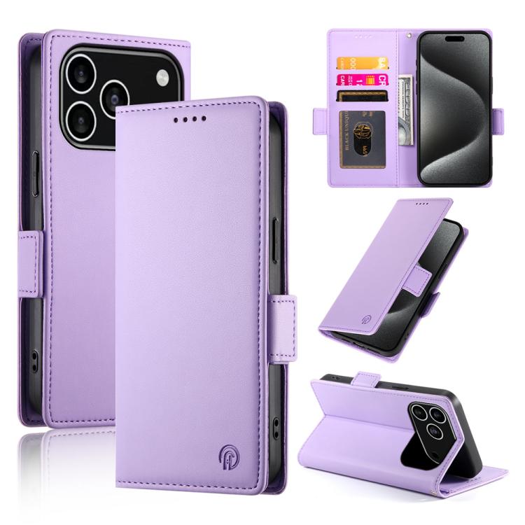 iPhone 16/17 Side Buckle Magnetic Frosted Leather Phone Case