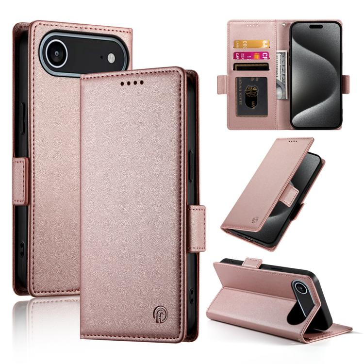 iPhone 16/17 Side Buckle Magnetic Frosted Leather Phone Case