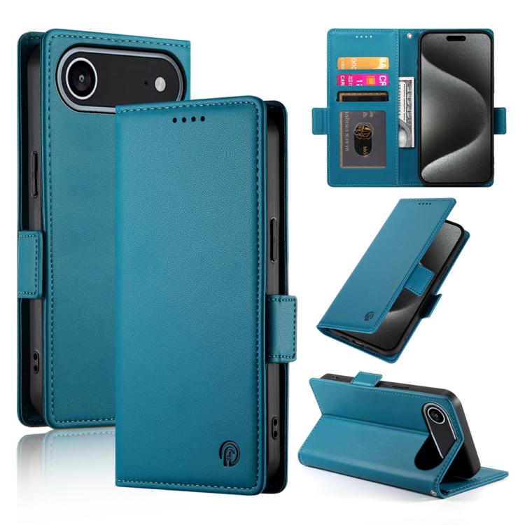 iPhone 16/17 Side Buckle Magnetic Frosted Leather Phone Case
