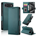 iPhone 17 Pro Max Magnetic Frosted Leather Wallet Case