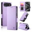 iPhone 17 Pro Max Magnetic Frosted Leather Wallet Case