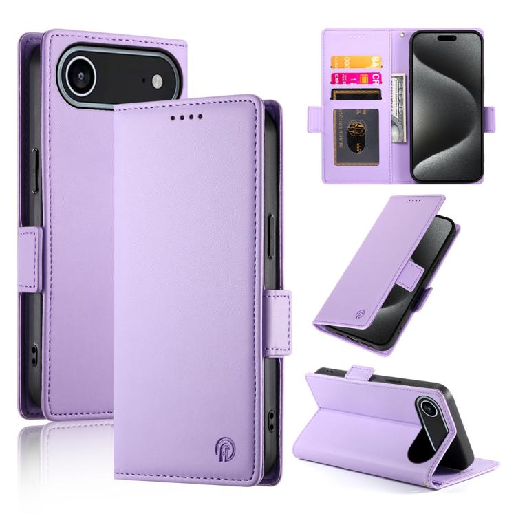 iPhone 16/17 Side Buckle Magnetic Frosted Leather Phone Case