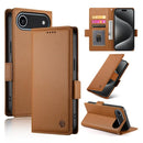 iPhone 17 Pro Max Magnetic Frosted Leather Wallet Case