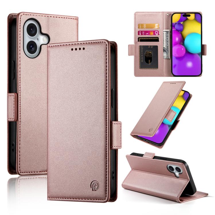 iPhone 16/17 Side Buckle Magnetic Frosted Leather Phone Case