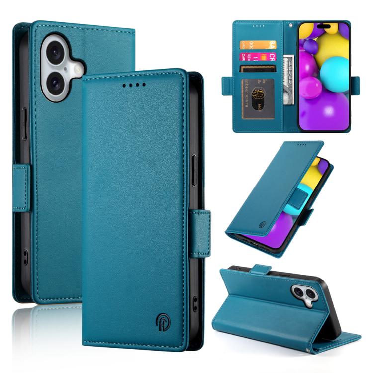 iPhone 16/17 Side Buckle Magnetic Frosted Leather Phone Case