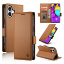 iPhone 17 Pro Max Magnetic Frosted Leather Wallet Case