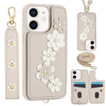Crossbody Flower Pattern Leather Phone Case