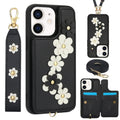Crossbody Flower Pattern Leather Phone Case