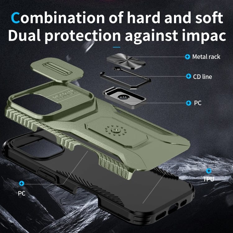 Sliding Camshield Holder Phone Case, For iPhone 16 Plus