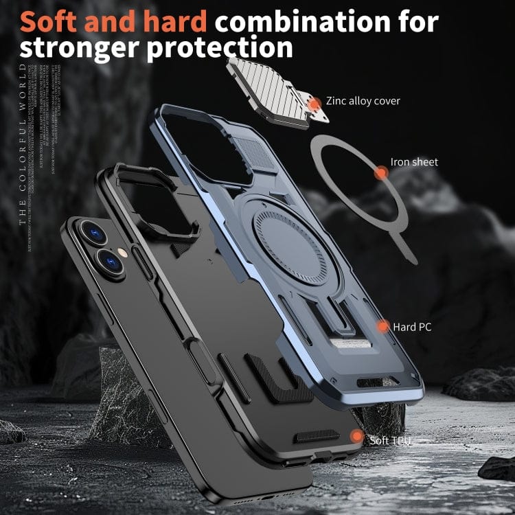 Shield Frame Holder MagSafe Phone Case, For iPhone 16 Plus